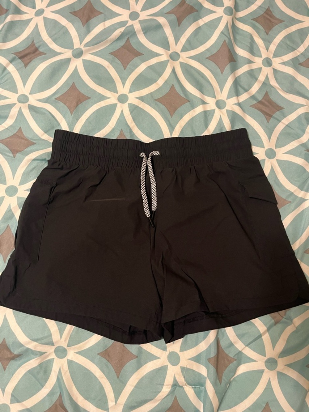 90 Degree by Reflex Black Athletic Shorts with Drawstring